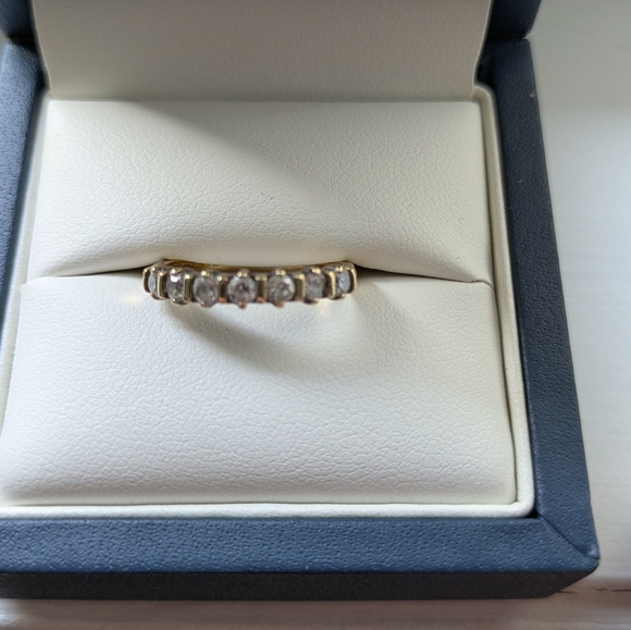 14k gold and CZ half eternity ring - Picture 7 of 9